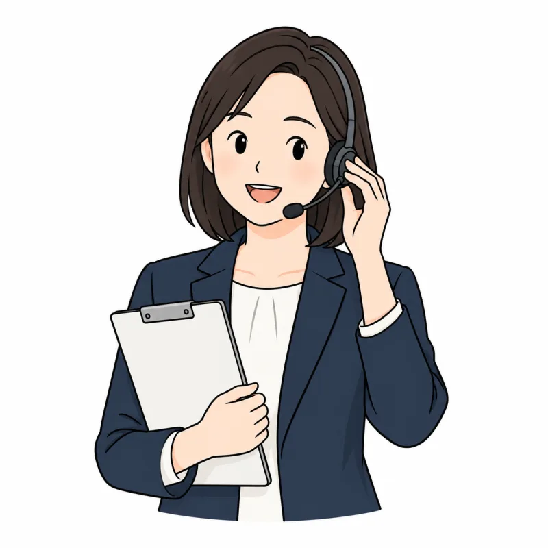 ヘッドセットを着けた相談員のイラスト