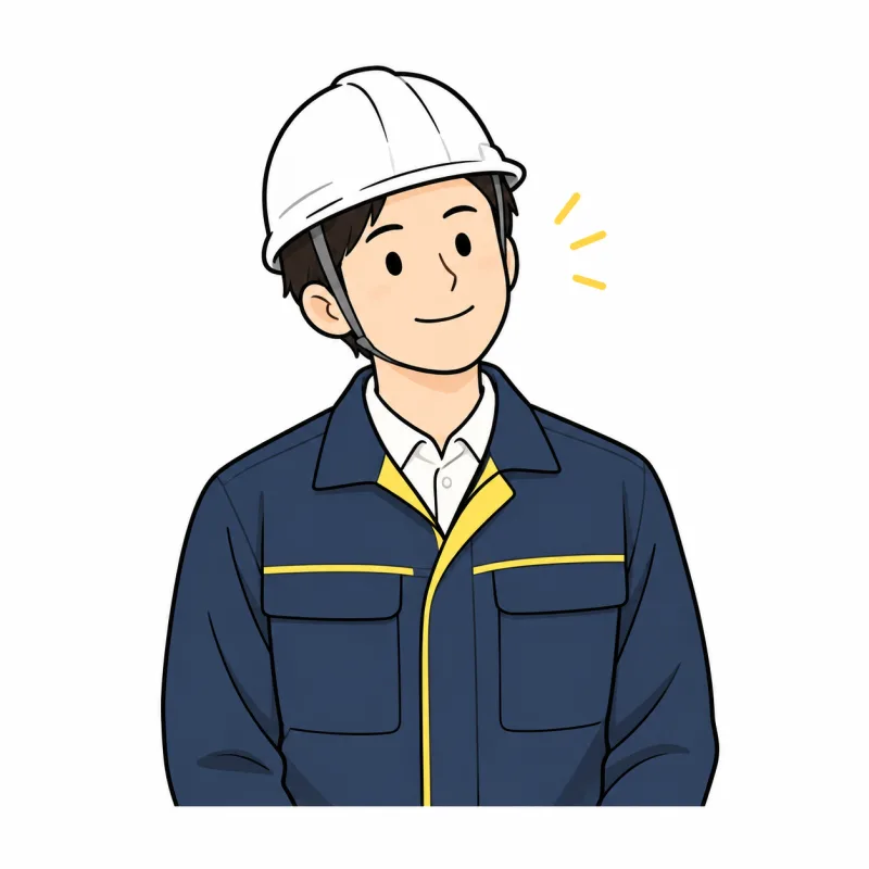 ヘルメットを着けた作業員のイラスト