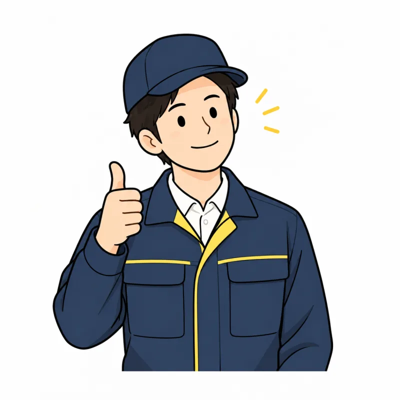 帽子を着けた作業員のイラスト