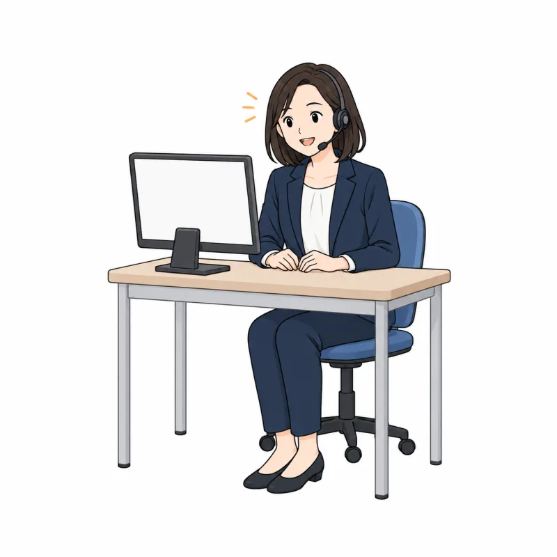 話を聞いてうなずく相談員のイラスト